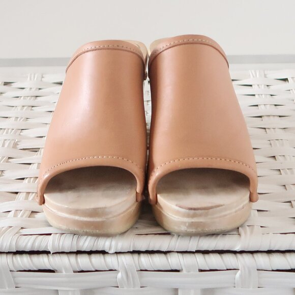 No.6 Store Camel Leather Open Toe Clogs Swedish Minimalist Sandals Clogs Mules 5 - Picture 9 of 16